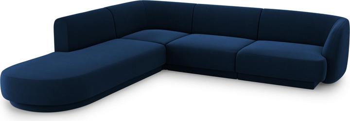 Actual product image Micadoni Velvet Left Corner Sofa, "Miley", 6 Seats, 255x248x70Made in Europe (Corner sofa)