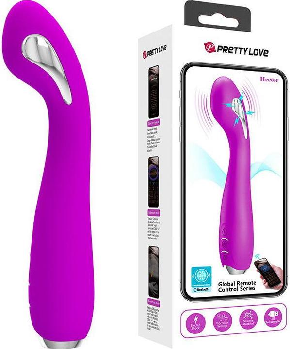 Actual product image Pretty Love Hector Electroshock Vibrator With App Control Purple