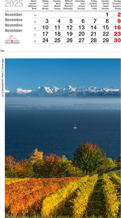 Image du produit Calendrier de cartes postales Helvetia 2025 (16,5 x 23 cm, Allemand)