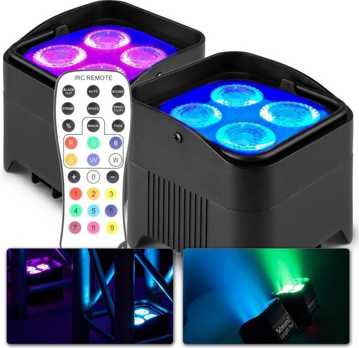 Produktbild BeamZ Uplighter LED - BBP94W - Set Van 2 Uplights Met 4x 12W LEDs pro Platz (LED)