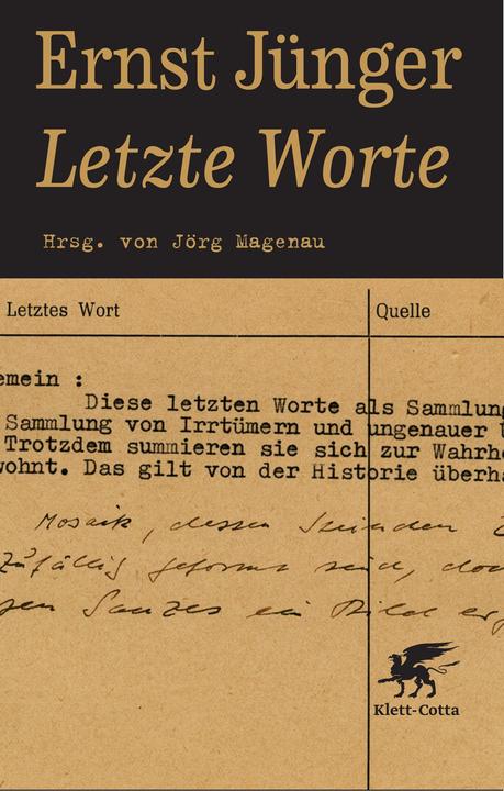Nutritional values and ingredients Letzte Worte (German, Ernst Jünger, Jörg Magenau, 2013)