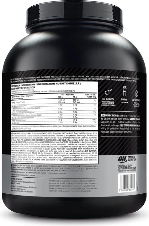 Produktbild Optimum Nutrition Platinum HydroWhey (Schokolade, 1 Stk., 1600 g)