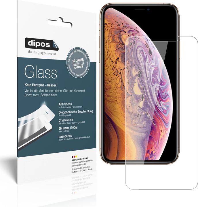 Dipos Displayschutz Anti-Shock (2 Stück, Apple iPhone XS Max)