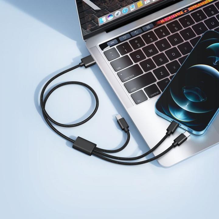 Image du produit Veger Cable cable 3in1 USB A to Lightning / Type C / Micro USB 2A 12W V303 1,2 m black (1.20 m, USB 3.0, 12 W)