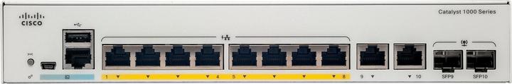 Image du produit Cisco 8 Port Rail PoE+ Switch C1000-8P-E-2G-L (8 Ports)