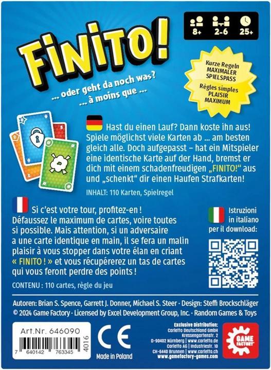 Etichetta energetica Game Factory Finito (Tedesco)