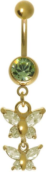 Immagine prodotto Bijouteria Piercing ventre (Acciaio chirurgico 316L, Rivestimento in PVD (colore oro), Zirconia)