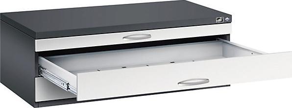 Image du produit C+P CP 7100 Armoire à plans gris noir, gris clair 3 tiroirs 110,0 x 76,5 x 42,0 cm