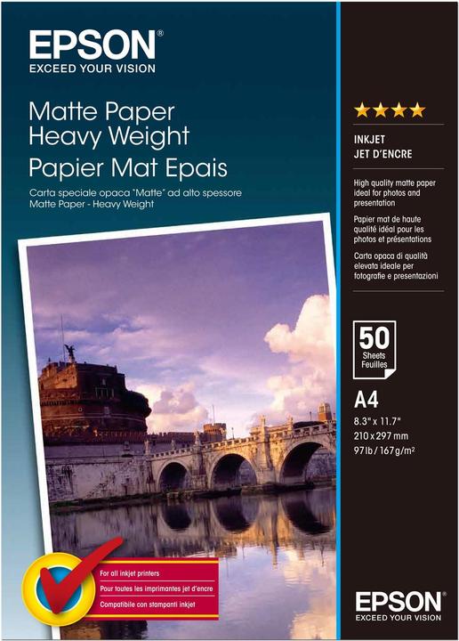 Image du produit Epson Papier mat poids lourd (167 g/m², A4, 50 x)