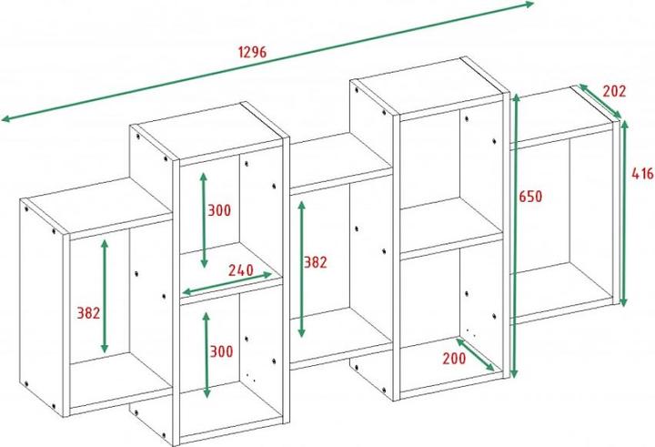 Actual product image Topeshop BILBAO 7.0 ARTISAN shelf floating shelf wall distributor particle shelf (129.5 x 20 x 65 cm)