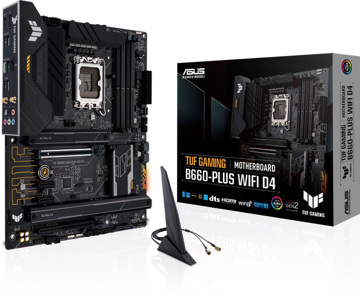 Produktbild ASUS TUF GAMING B660-PLUS D4 (LGA 1700, Intel B660, ATX)