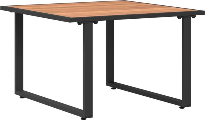 VidaXL Tavolino da giardino marrone 55x55x35 cm in legno e acciaio (55 cm)