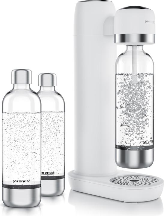 Actual product image Arendo Wassersprudler Soda Streamer + 3x 1000ml Flasche, Soda Maker mit Wasserflaschen für 60l CO2 Zylinder