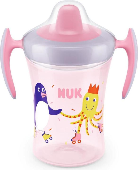 Produktbild NUK Trainer Cup 230ml, weiche Trinktülle, auslaufsicher, ab 6 Monaten, BPA frei, rosa