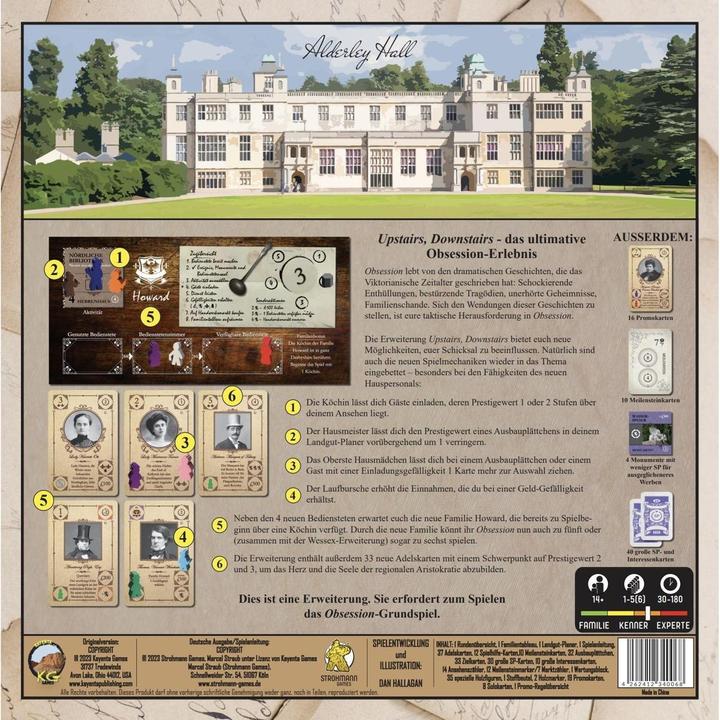 Productafbeelding Strohmann Games Obsession: Upstairs, Downstairs Uitbreiding, bordspel, voor 1-4 spelers, vanaf 14 (Duits)