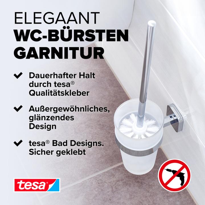 Image du produit tesa ELEGAANT Ensemble brosse WC avec solution de collage sans perçage