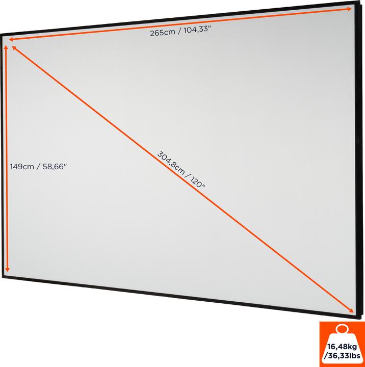 Image du produit Celexon Ecran de projection HomeCinema à haut contraste Frame 265 x 149 cm, 120" - Dynamic Slate ALR (16:9)