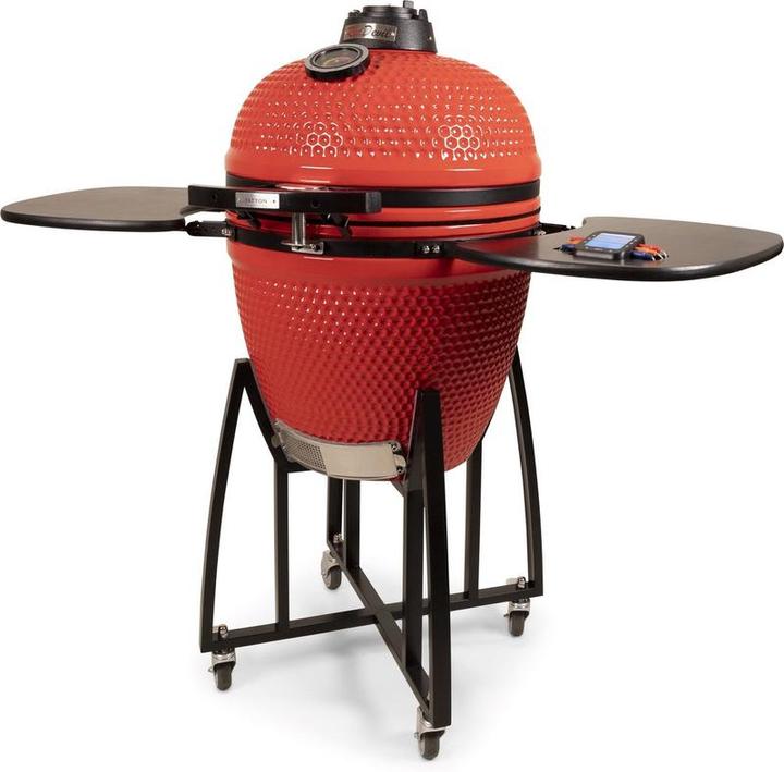 Patton - Kamado 21 - Premium Red Devil - Barbecue en céramique - incl. thermomètre à coeur Bluetooth - LED (470 mm)