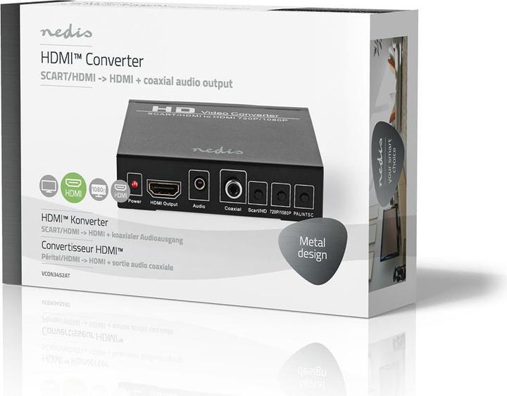 Produktbild Nedis HDMI T Converter SCART Buchse HDMIT Ausgang / 1x 3.5 mm Audio Out / 1x Digital Audio 1-Weg 108