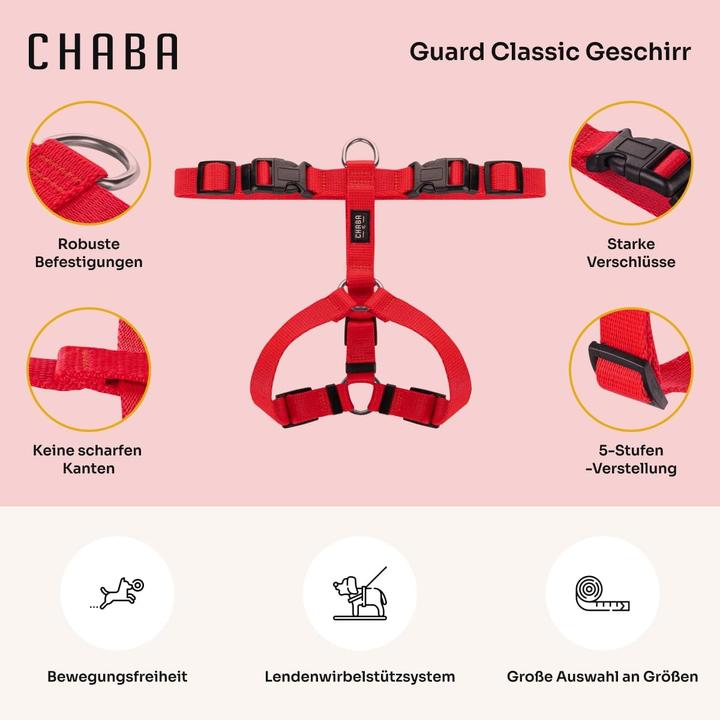 Produktbild Chaba CH SZELKI GUARD M (P)25-40 (T)35-55X2CM CZERWONE 5067 (M, Hund, Allgemein, Spazieren)
