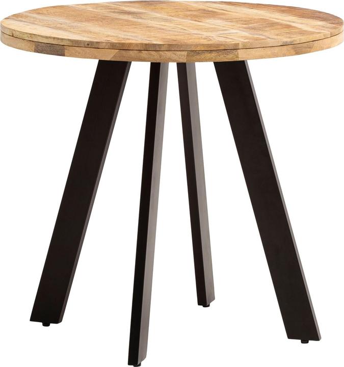 Produktbild FineBuy Esszimmertisch Esstisch 80 cm Mango Holz Massiv Küchentisch Rund Modern (80 x 80 x 75 cm)