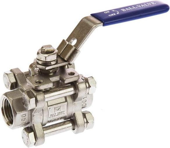 Actual product image Rs Pro 3pc Full Bore Ball Valve,1/2in. S/steel