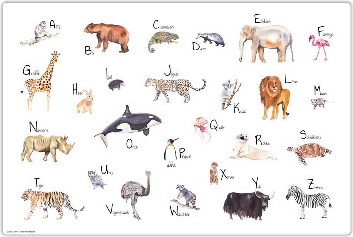 CoverYourDesk ABC des animaux (60 x 40 cm)