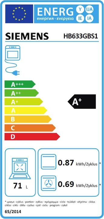 Energie-Label Siemens HB633GBS1