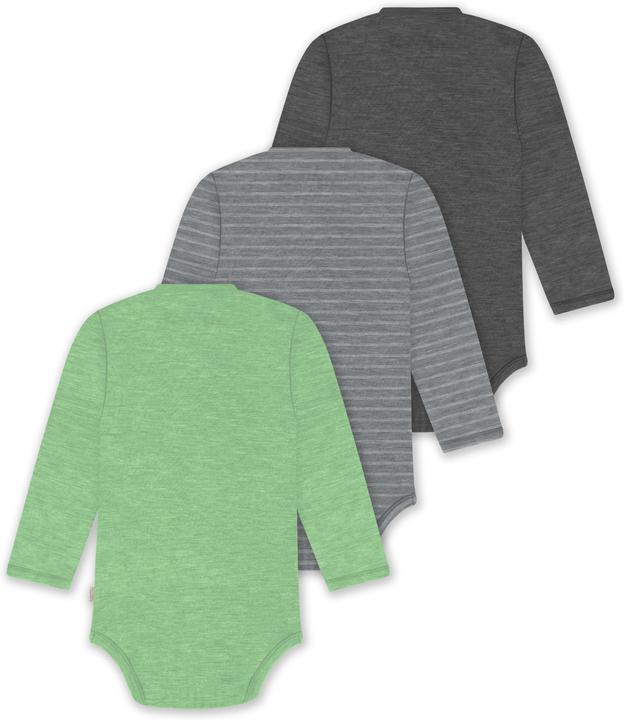 Immagine prodotto Normani Set di 3 body per neonati a maniche lunghe in lana merino - 9357 (80)