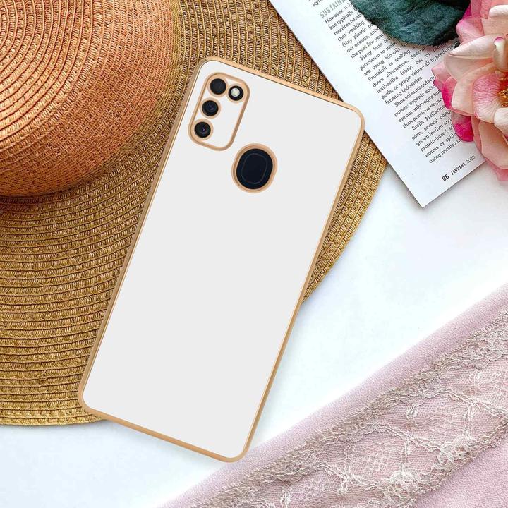 Productafbeelding Cadorabo Hoesje voor Samsung Galaxy M21 / M30s in TPU met camerabescherming LM130 Style (Samsung Galaxy M30, Samsung Galaxy M21)