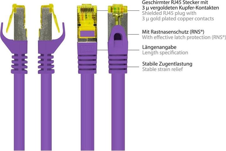 Produktbild Varia SO-36239 - Patchkabel Cat.7, S/FTP, 20m, violett (PiMF, CAT6, 20 m)