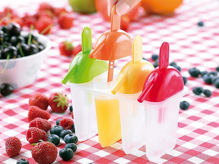 Image du produit Rosenstein & Söhne Form für 8 selbstgemachte Eis am Stiel mit Trinkhalm