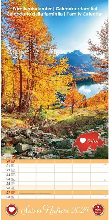 Image du produit Calendrier Suisse 2024 (22 x 45 cm)