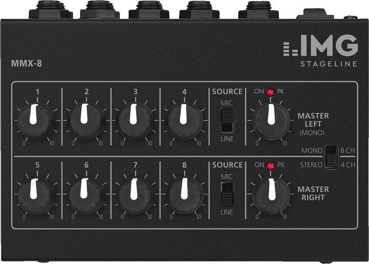 Image du produit Monacor Mélangeur de microphone MMX-8 (Studio et mixeur live)