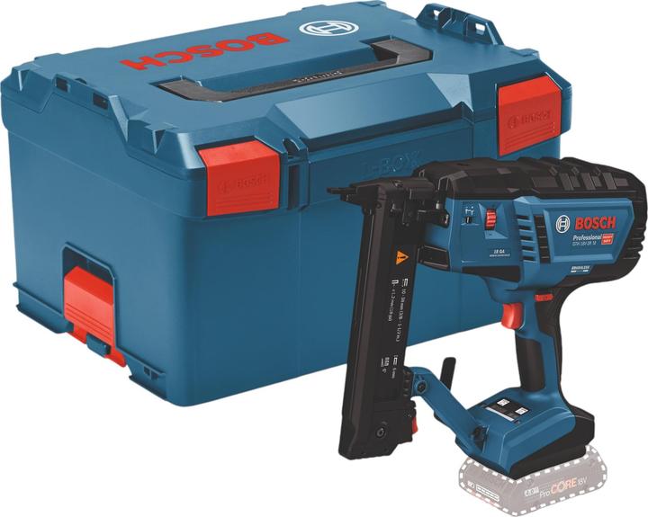 ohne Ladegerät, ohne Akku, 1x Bosch L-Boxx 238, 1x Bosch GTH 18V-38 M Professional Akku Holzklammerer