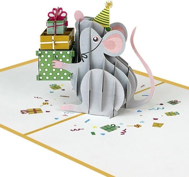 Actual product image MU Classic 3D Pop-Up Geburtstags Glückwunschkarte - Maus (1 pcs.)