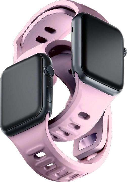 Actual product image 3MK Silicone Watch Strap Powder Pink dla Apple Watch 42/44/45/49 mm