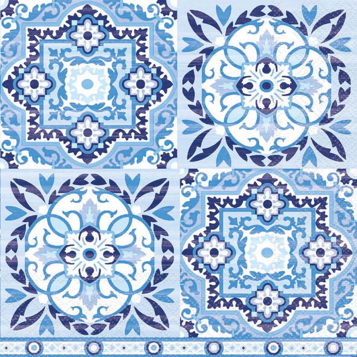 Actual product image Ambiente Serviette "Tiles blue" (20 x)