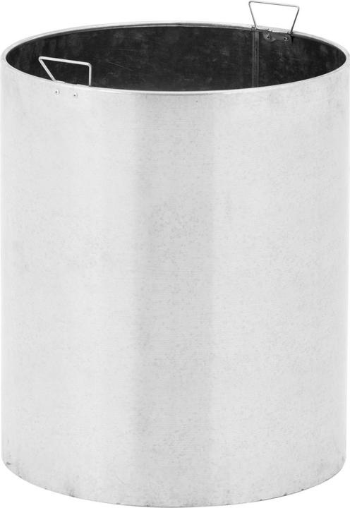Produktbild Ulsonix Abfalleimer Mülleimer rund breiter Einwurf Edelstahl / verzinkter Stahl Silbern (90 l)