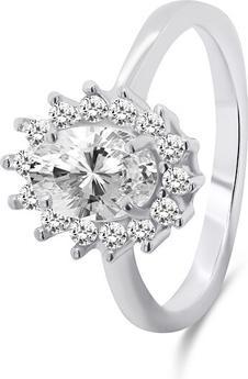 Brilio Silver - Silver engagement ring RI045W - Circuit: 54 mm (54)