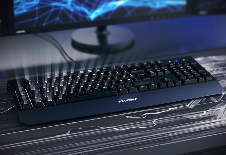 Produktbild Titanwolf Gaming Tastatur "Enforcer" mechanisch, LED Beleuchtung / QWERTZ / Keyboard mit Kailh Blue Switches (DE, Kabelgebunden)