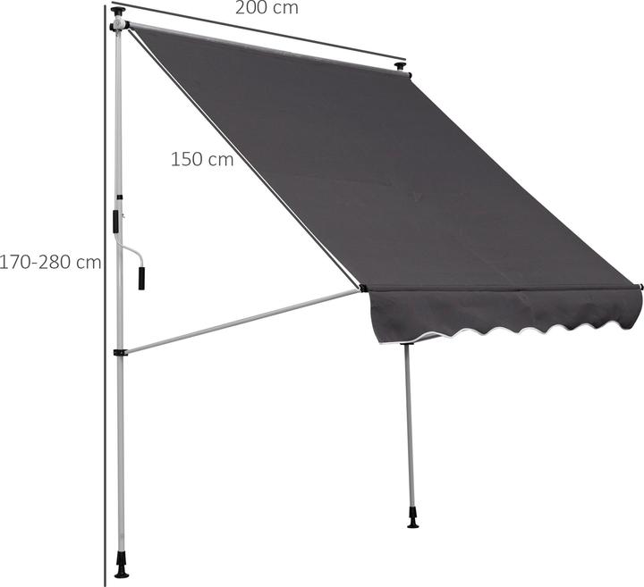 Produktbild Outsunny Klemmmarkise (2 m)