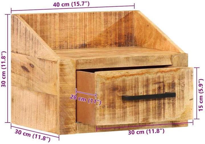 Actual product image VidaXL Bedside table (40 x 30 x 30 cm)
