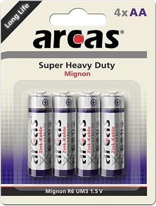 Produktbild Arcas 107 00406 - Einwegbatterie - AA - Zink-Karbon - 1,5 V - 4 Stück(e) - 960 mAh (4 Stk., AA, 960 mAh)