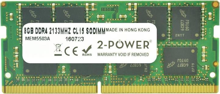 Productafbeelding 2-Power 8GB DDR4 2133MHz CL15 SoDIMM (1 x 8GB, 2133 MHz, DDR4 RAM, SO-DIMM)