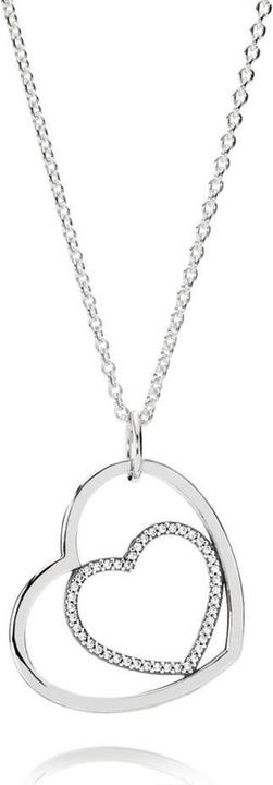 Pandora Collana cuori d'amore - 390359CZ (Argento, 90 cm)
