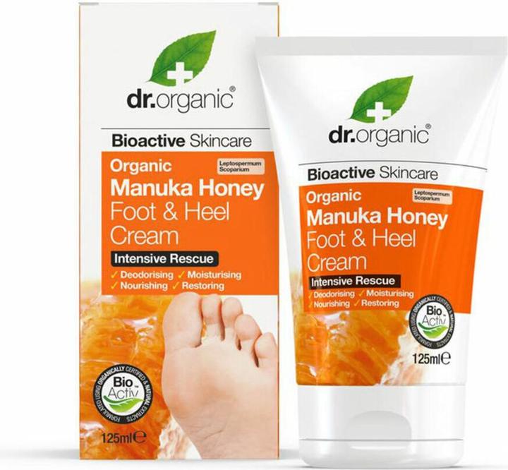 Produktbild Dr. Organic Manuka Honey Foot and Heel Cream 125ml Soothing Moisturizing Nourishing (Fussbad, 125 ml)