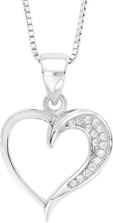 Immagine prodotto Amor Elegante catena veneziana lunga 45 cm con ciondolo a cuore lungo circa 2,1 cm (Argento)