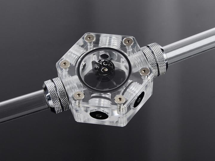 Actual product image Bitspower Hexagon Flow Meter