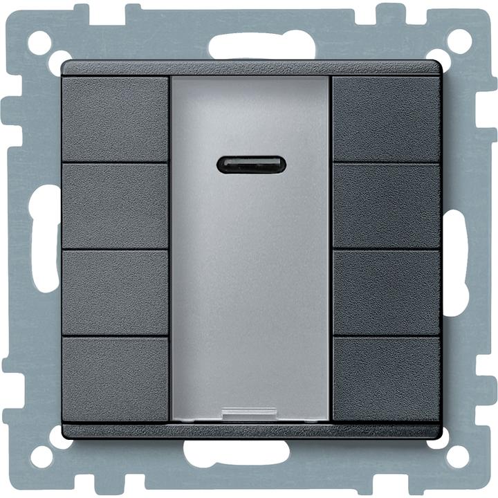 Produktbild Schneider Taster 4fach plus mit IR-Empfänger, anthrazit, System M MTN627914